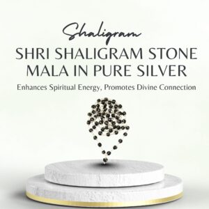 Shri Shaligram Stone Mala in Pure Silver