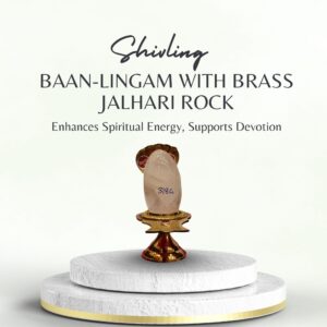 Baan-lingam with Brass Jalhari Rock-Quartz(sphatik)