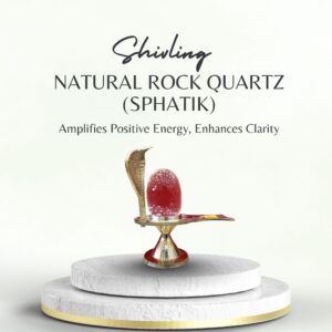 Pure sphatik lingan 3 inch size with brass jalhari
