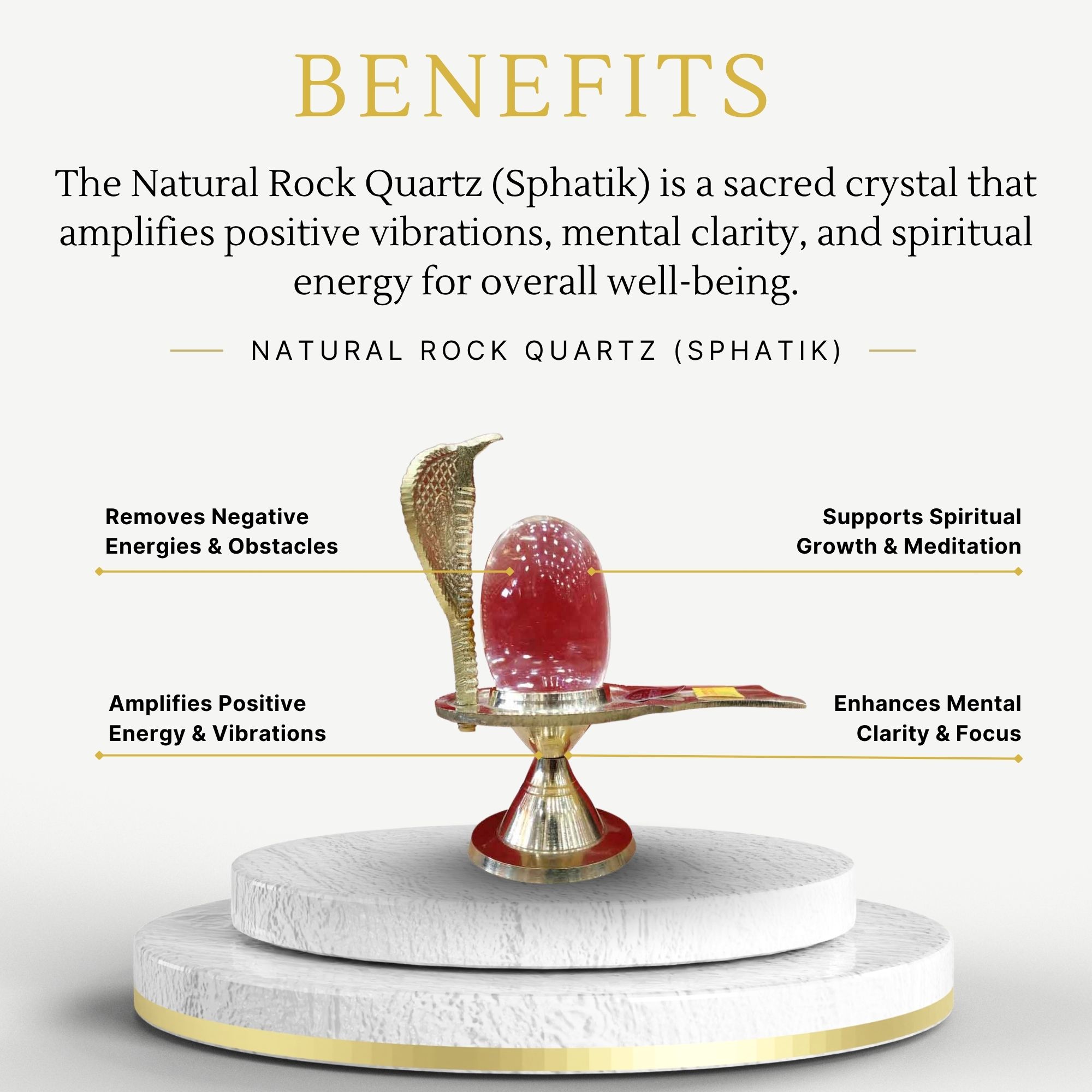 Pure sphatik lingan 3 inch size with brass jalhari - Image 3