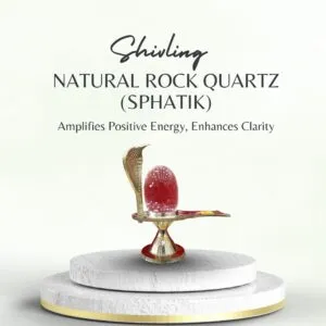 Pure sphatik lingan 3 inch size with brass jalhari